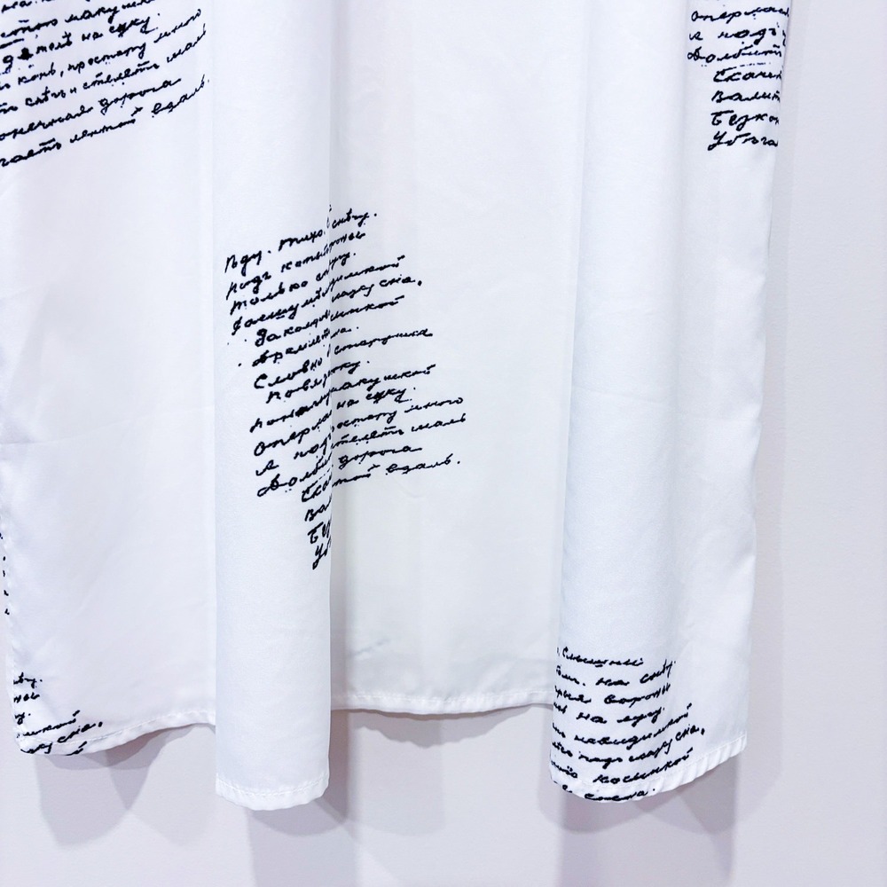 MISSLOOK White Text Print Midi Dress Cotton Blend‎ Large - Picture 4 of 6